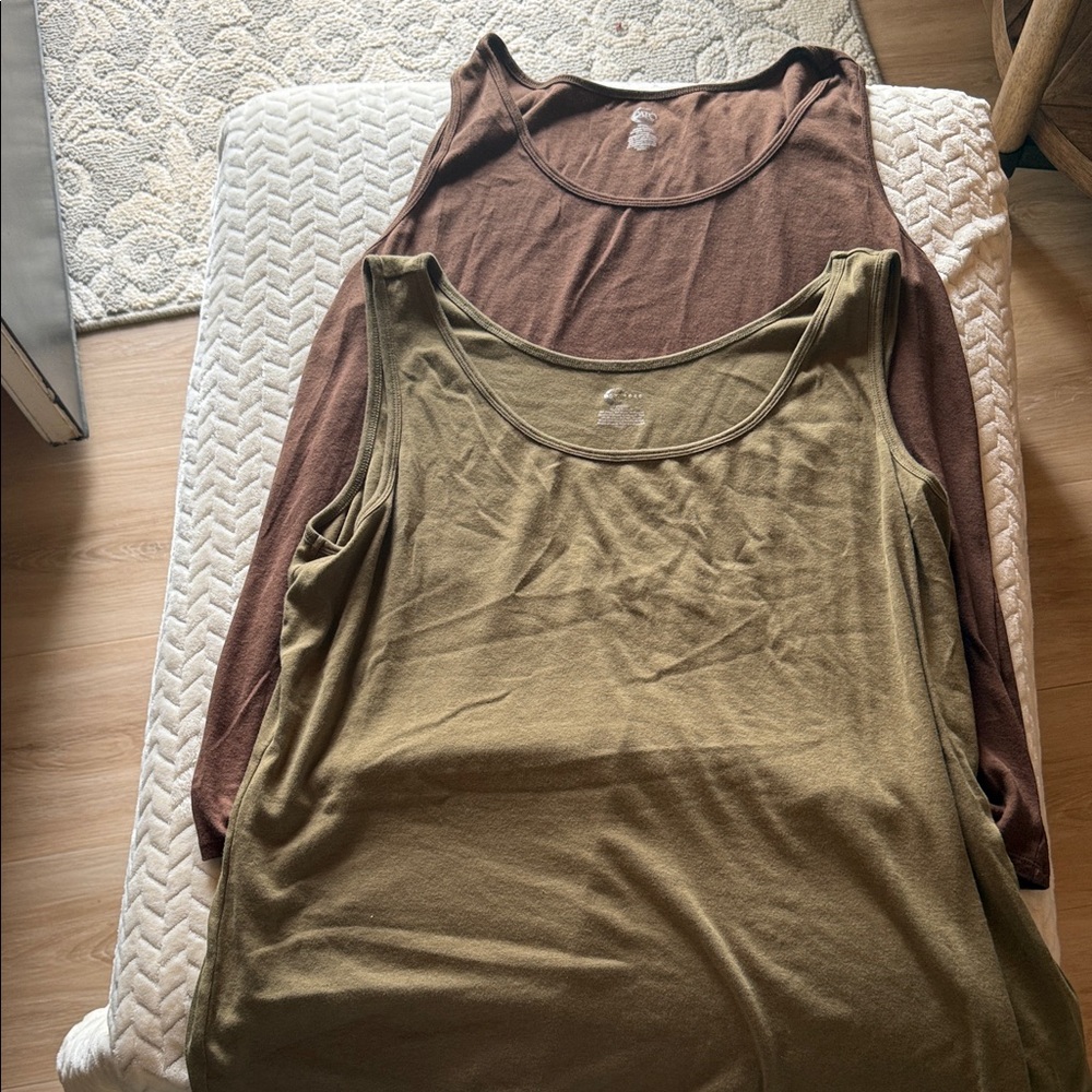 Cato Olive and Chocolate Tank Tops